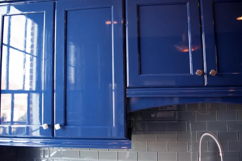 blue cabinets